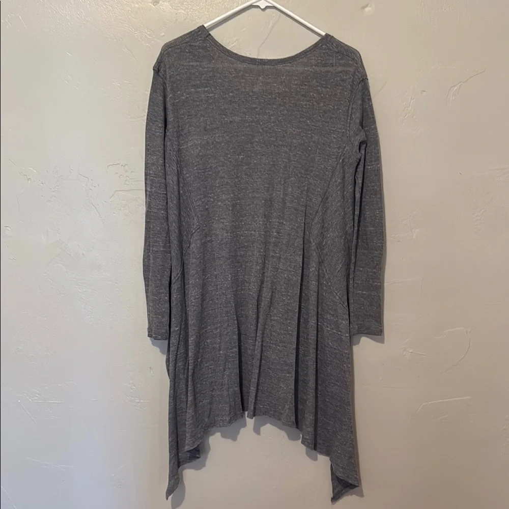 Free People Charcoal Gray Knit Top with Asymmetrical Lines Small - Picture 6 of 7
